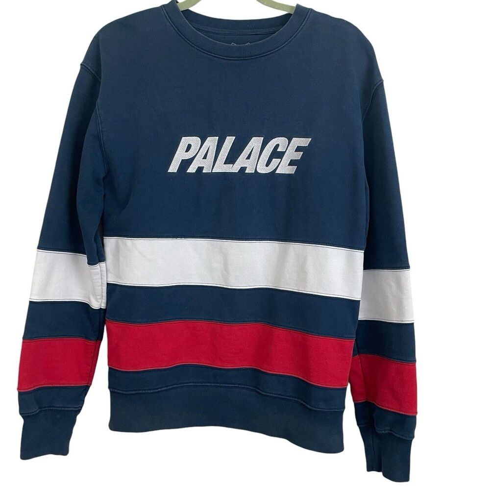 Palace Crew Neck Sweatshirt Mens Medium Skate Board Red White Blue Pullover